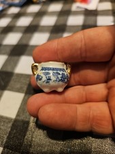 Miniature Teapot From Blue Willow Mini Porcelain Tea Set Gold Trim