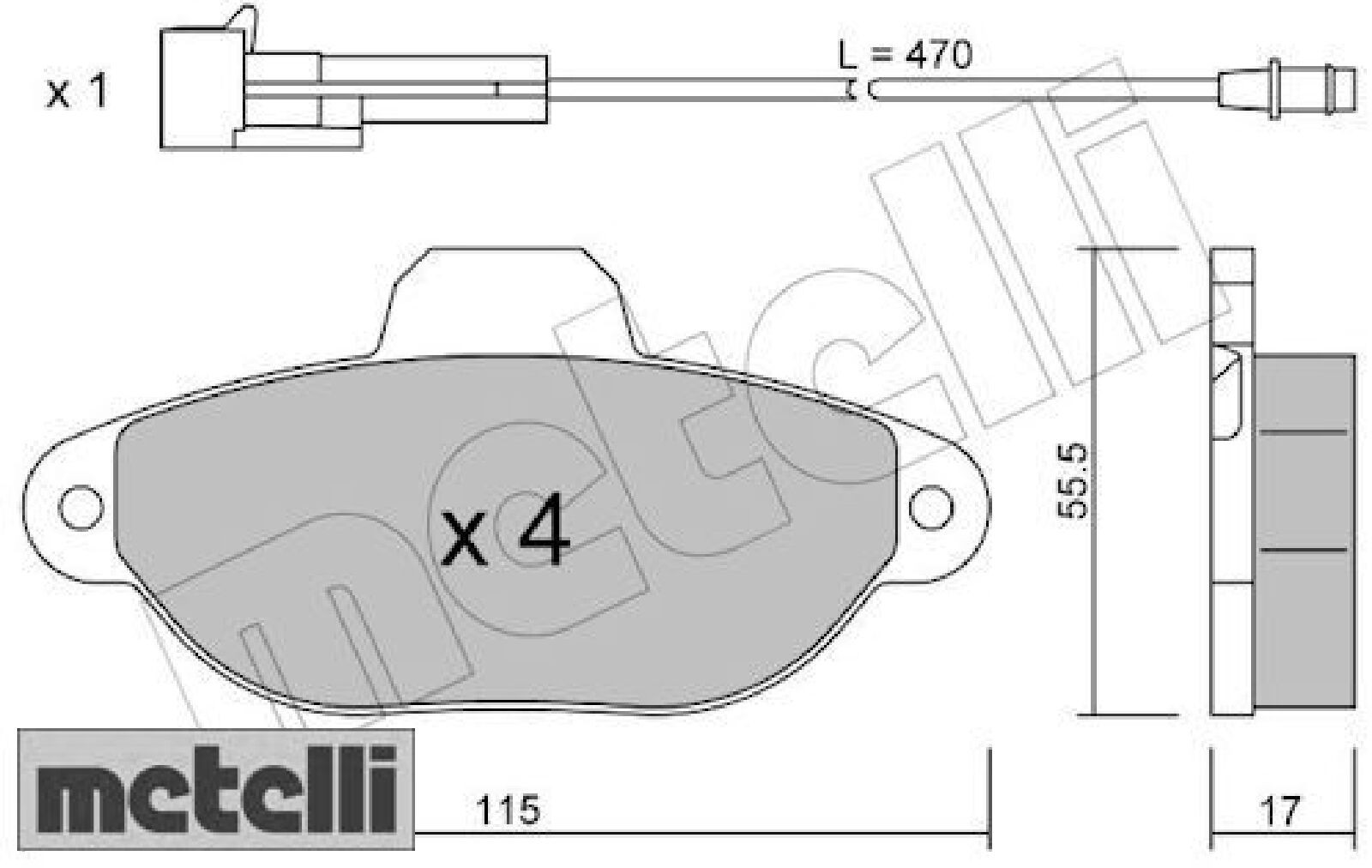 metelli 22-0159-0 Bremsbelagsatz für Scheibenbremse Bremsbelagsatz