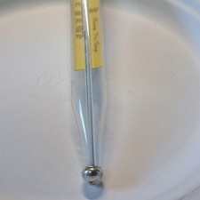 Glass Candy Jam Deep Fry Thermometer Fluid Analog w/ Wood Handle Clip Clear