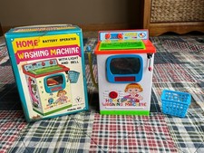 Rare Vintage Yonezawa "Home" Washing Machine Tin Toy Incomplete