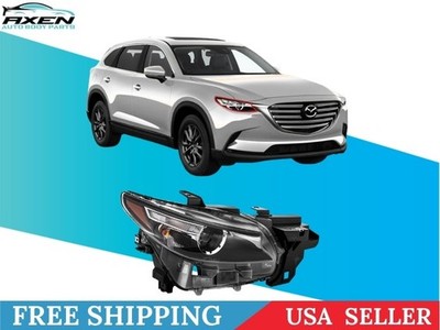 Passenger Side For 2016-2023 Mazda CX9 CX-9 Headlight LED &Halogen Black w/o AFS