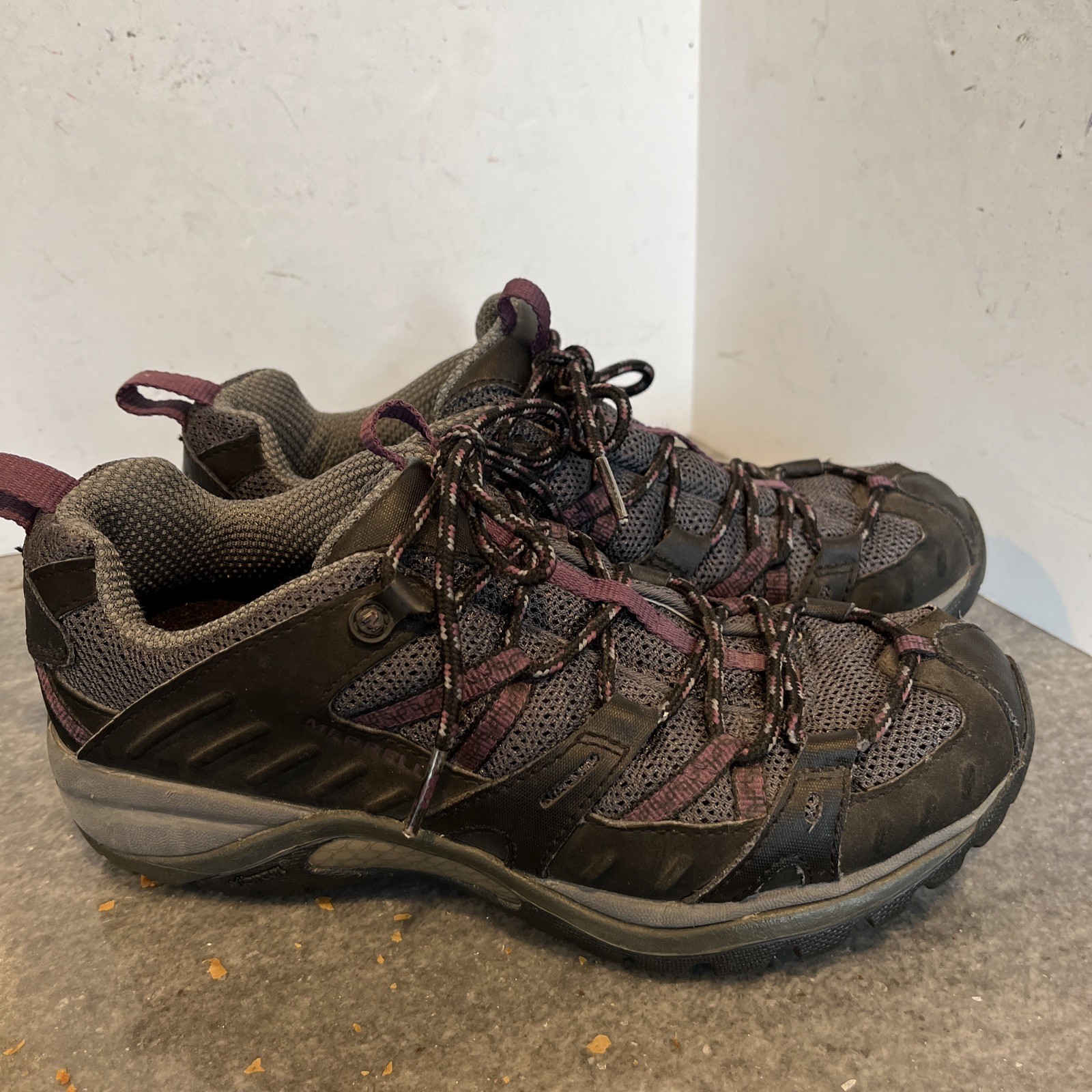 Merrell Black Damson Sirena Vibram Trek Escursionismo Donna 7 1 2 senza solette interne