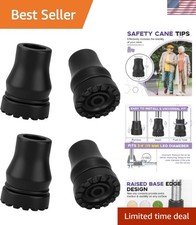 Durable 3/4 Inch Rubber Cane Tips - Anti-Slip 4-Pack for Increased Stability