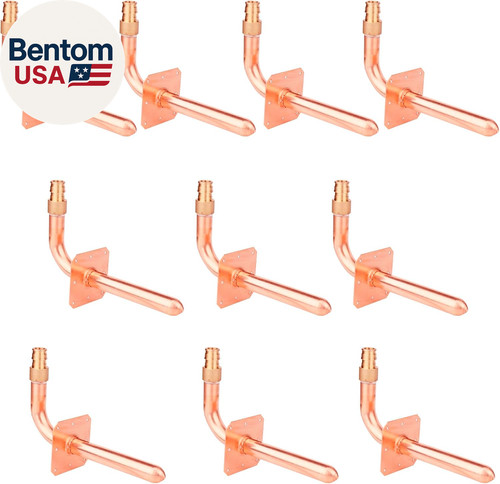 10 Packs Pex-A Copper Stub Out Elbows with Wall Flange 1/2" X 6"