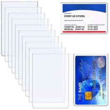 48 Pack Clear PVC Card Holder Protector Sleeves Waterproof Soft ID Business