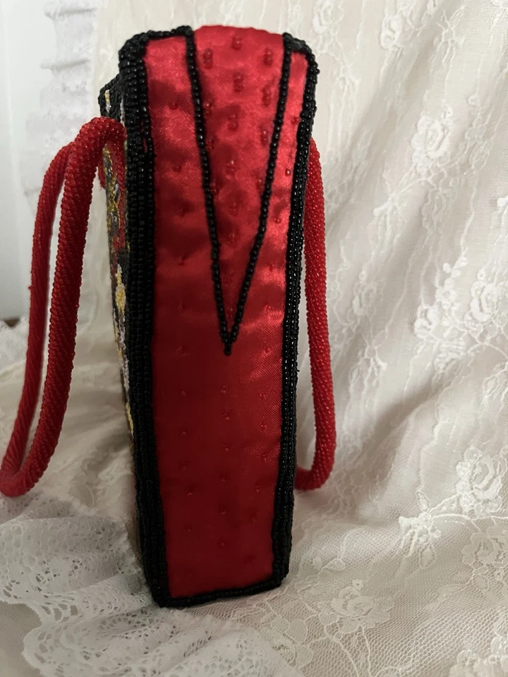 Hermoso bolso vintage con cuentas boho retro glamoroso colorido en forma de menta Foto 4 de 4