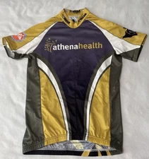 V-Gear Men’s Trek Across Maine 2012 Medium Athena Health Athletic Bike Shirt Zip