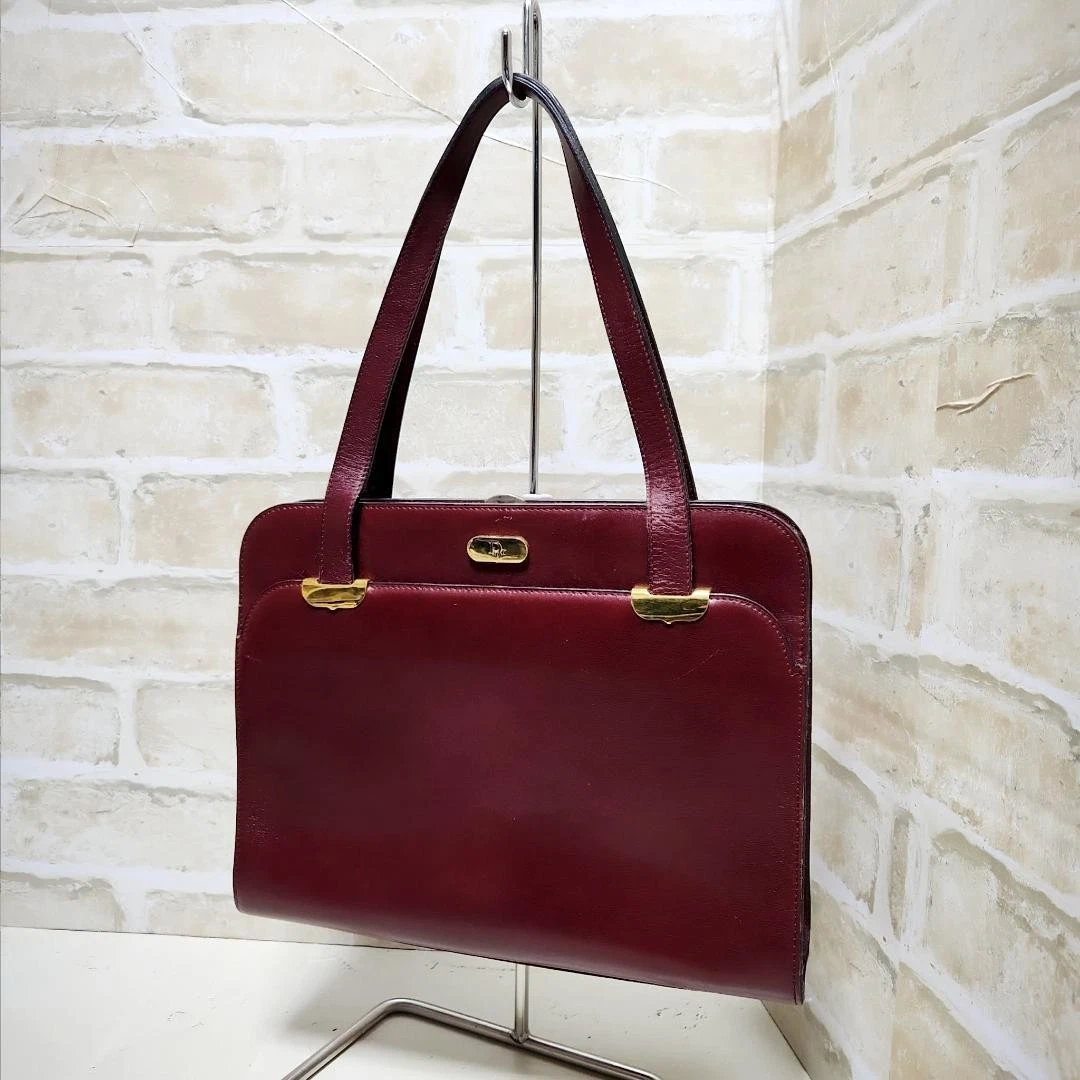 Ancien sac à main Dior cuir de veau bordeaux rare