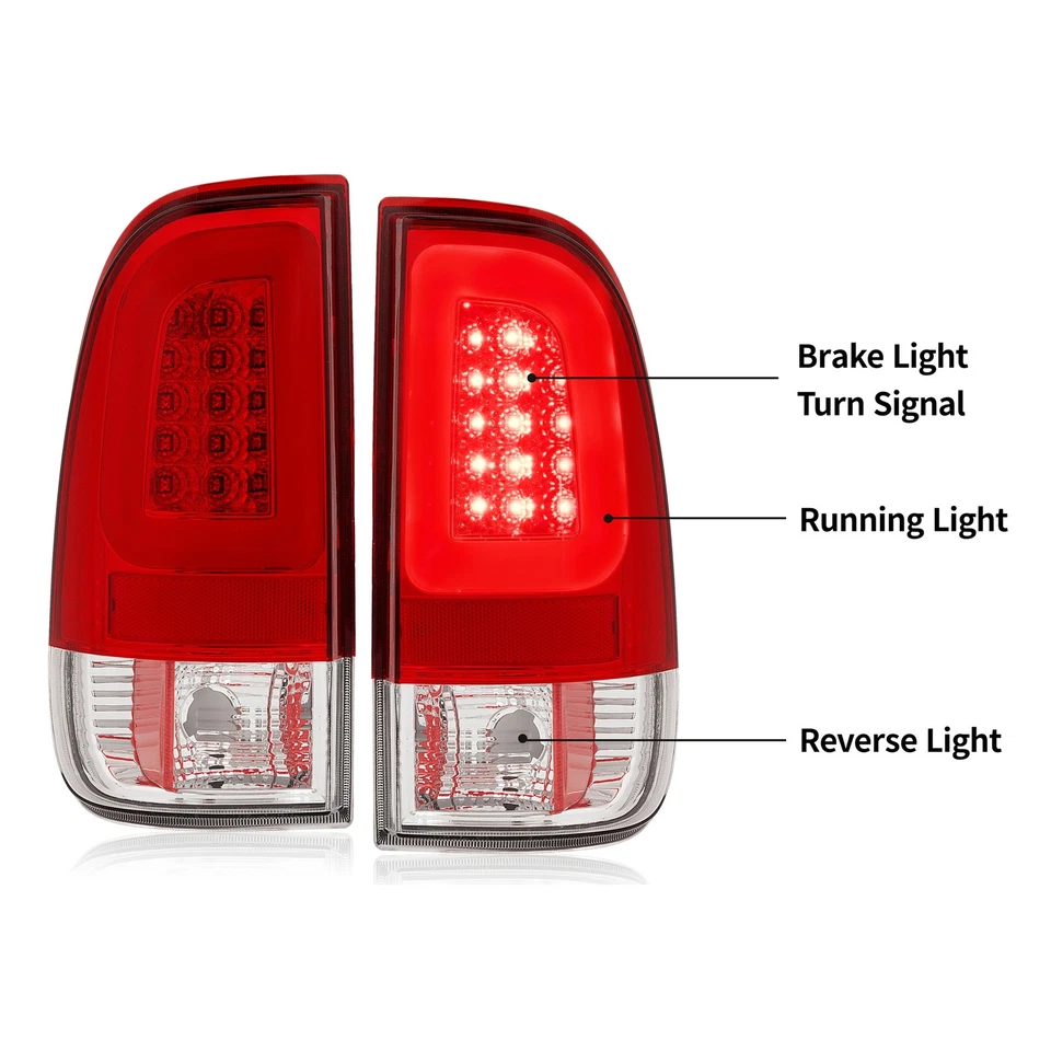 Red For Ford F150 F250 F350 Super Duty 1997-07 LED Tail Lights Lamp #F85Z13404CA Foto 2 de 4