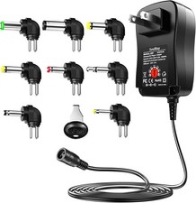 Power Your Devices with Universal AC/DC Adapter, 3V-12V  30W, 8 Adapter Tips