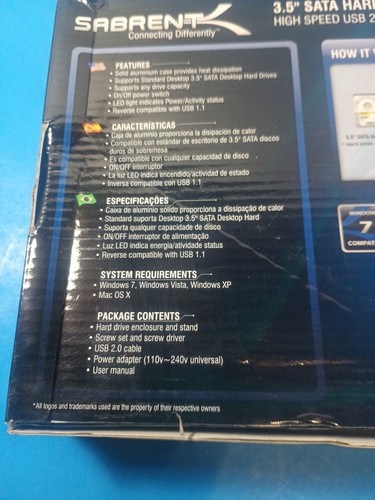 Sabrent USB 2.0 Upright Aluminum Enclosure for 3.5” IDE Hard Drives Intact - Picture 5 of 7