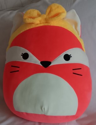 XL 19'' Squishmallows Plush Pink Fifi the Fox, Yellow Bow, Easter Edition - Mint!
