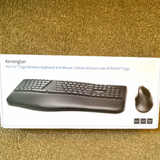 Kensington Pro Fit Ergo Wireless Ergonomic Keyboard Mouse Bundle, Black