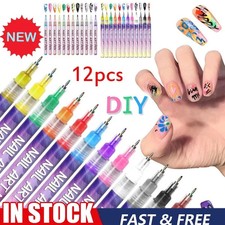 12 Colors Nail Art Pens Set, 2026 New DIY Nail Art Markers Drawing Painting Line