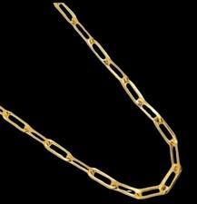 18k Italian Gold Filled Paper Clip Chain 3.8mm, 18 Tarnish Resistant