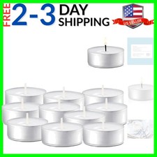 Tea Lights Candles - 4.5 Hour Burn Time - 10 Pack Bulk Candles - White Unscen...