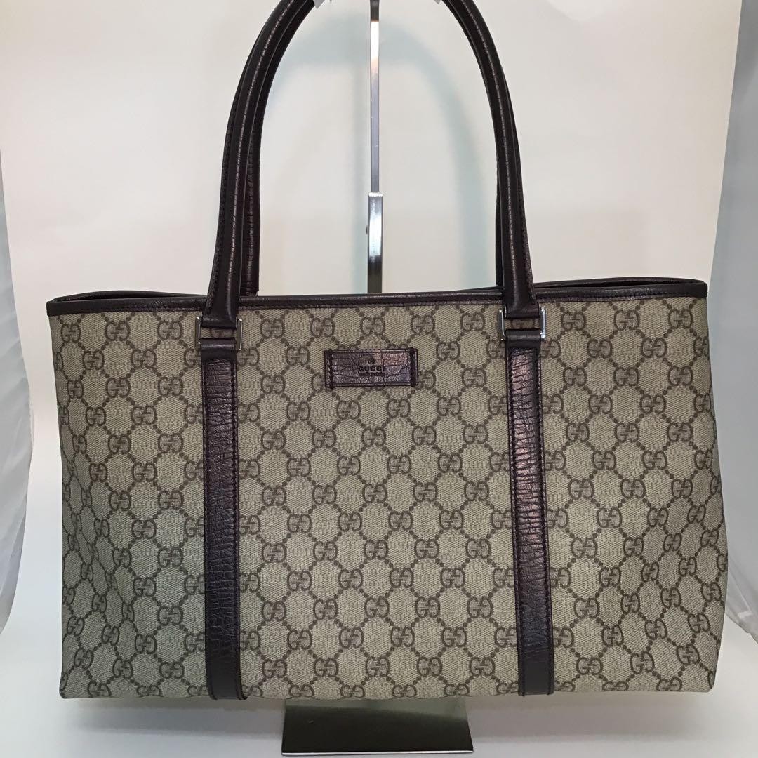 Gucci GG Supreme Medium Tote Bag in Canvas and Leather 114565