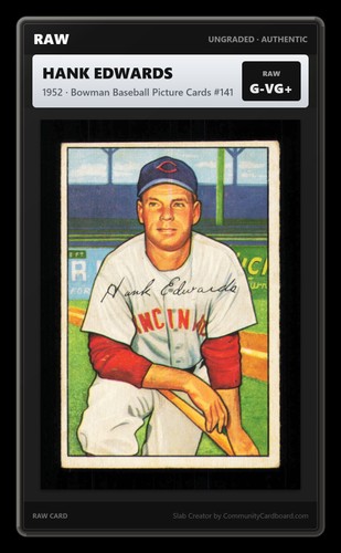 Hank Edwards #141 1952 Bowman card