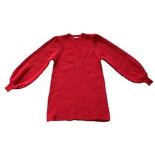 Show Me Your MuMu Red Dixon Puff Sleeve Sweater Mini Dress Size XS Holiday Party