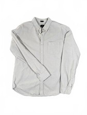 J.Crew Slim Oxford Men's Light Gray/Blue Textured Button-Up Shirt - Size Large