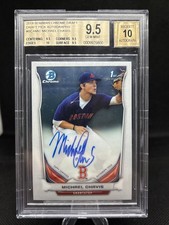 2014 Bowman Draft Chrome Michael Chavis #BCA-MIC BGS 9.5 GEM MINT Auto Red Sox
