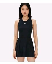 New Nike Women  s Court Dri-Fit Victory Tennis Dress FQ1780-010 BLACK Extra Large