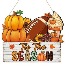Fall Decoration Fall Wreaths for Front Door Wooden Welcome Door Sign, Thanksg...