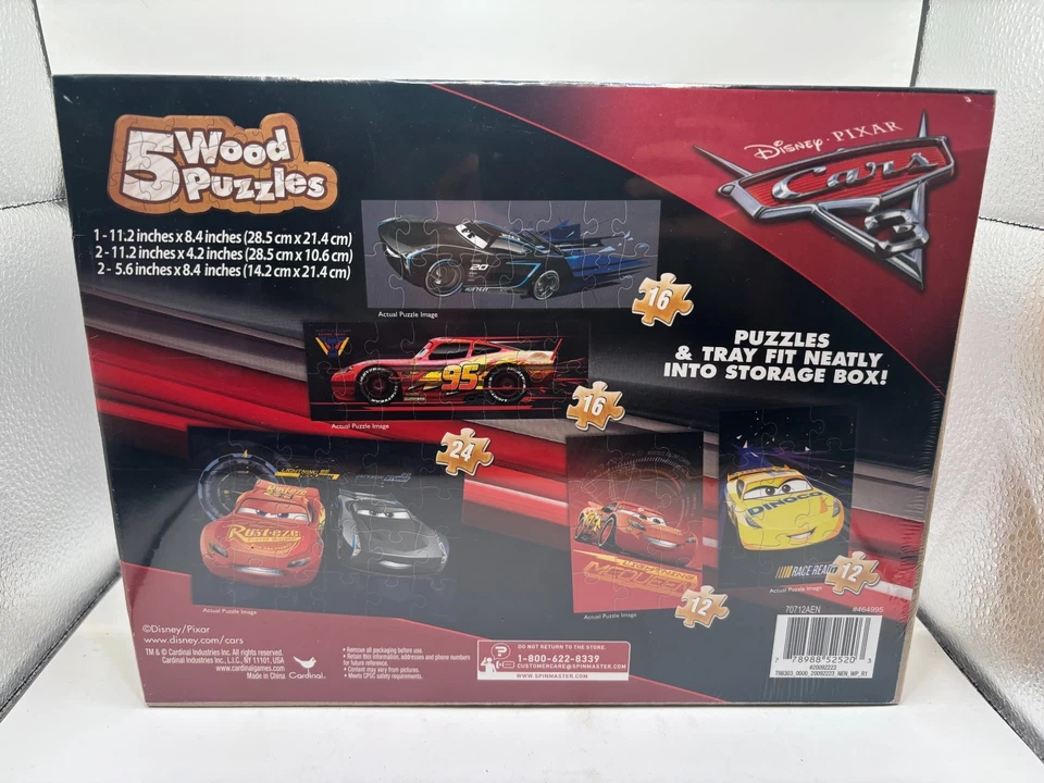 Cardinal 5 Rompecabezas de Madera Coches Disney Pixar - TOTALMENTE NUEVO Foto 2 de 2
