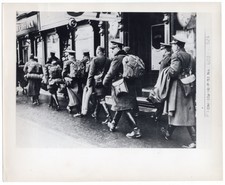 1940s Demobilized Czech Officers Going Home 8x10 Original Photo