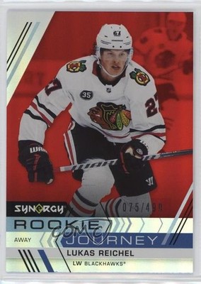 2022 Upper Deck Synergy Rookie Journey Red Away /499 Lukas Reichel #RJ-9 RC 0he