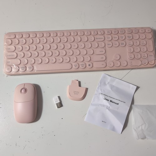 Peious Pink Wireless Keyboard and Mouse USB Keyboard Mouse SK73-3 - Picture 3 of 6