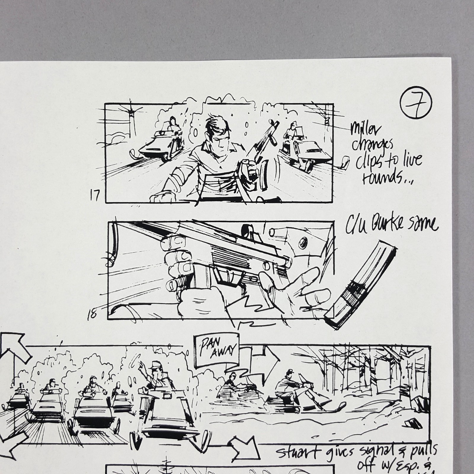 Image 3 of Die Hard 2 - Production Used Storyboard, Bruce Willis Snowmobile Chase, Prop 7