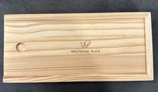 3 - Wolfgang Puck 4.5" Steel Steak Knives w/ Wood Storage Box Opaque