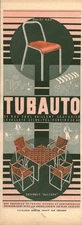 Publicité ancienne fauteuils et tables pliants Tubauto  issue de magazine 1954