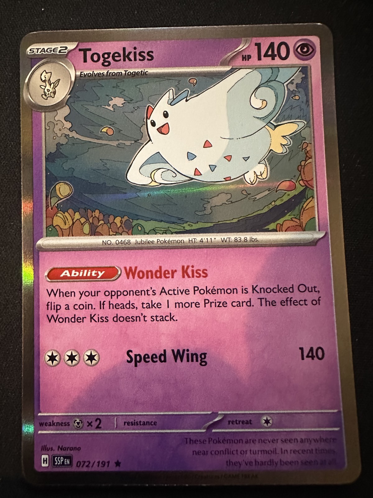 Togekiss Rare SV08: Surging Sparks 072/191 NM