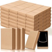 Tenceur 100 Pcs Jewelry Gift Boxes Bulk Kraft 3.2x2x1.2in, Brown