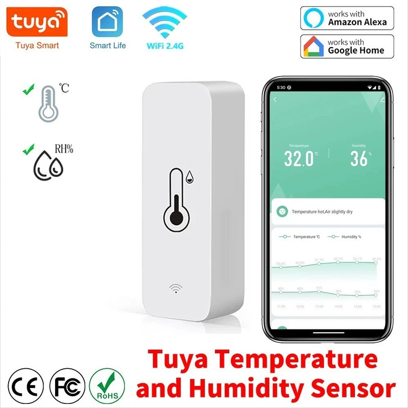 Tuya WiFi  Temperature Humidity Sensor Thermometer Hygrometer Smart Home UK