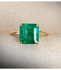 Natural Emerald Ring 925 Sterling Silver Ring Handmade Ring Wedding Ring