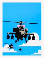 Happy Choppers, Banksy: giclee poster print, Fine Art Reproduction print