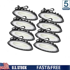 8Pack 200W UFO Led High Bay Light Shop Industrial Commercial Warehouse Gym Light