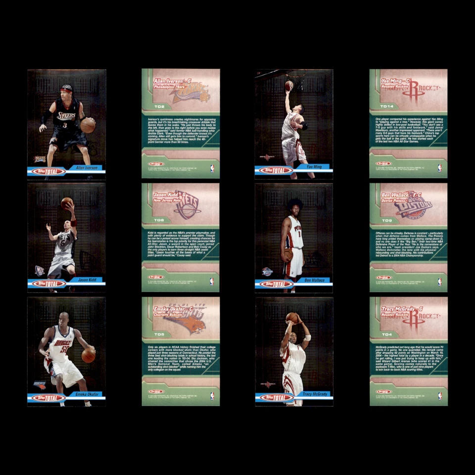 Lote total 46 tarjetas de baloncesto Topps 2004 insertos y CL Iverson Yao Ming Shaq N Foto 3 de 4
