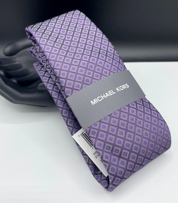 MICHAEL KORS Men's Silk Blend Tie ~ Purple ~ Lionel Neat ~ NEW MSRP: $69.50