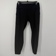 Athleta Contender Leggings Cropped Black Zip Pockets Women  s Size Medium