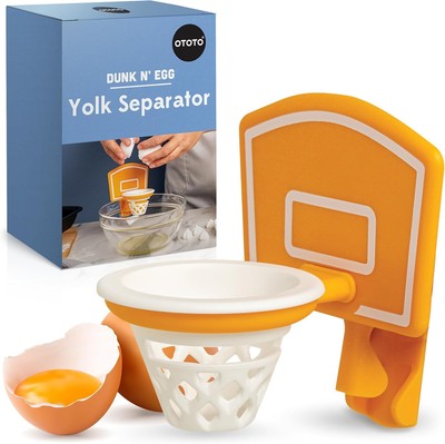 OTOTO Dunk N' Egg Yolk Separator Funny, Unique Kitchen White and Orange 