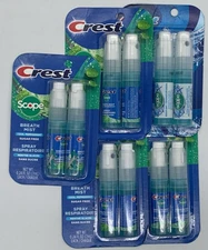 5PK Crest Scope Breath Mist ~ 2x 0.24 FL OZ Each ~ Cool Peppermint Flavored