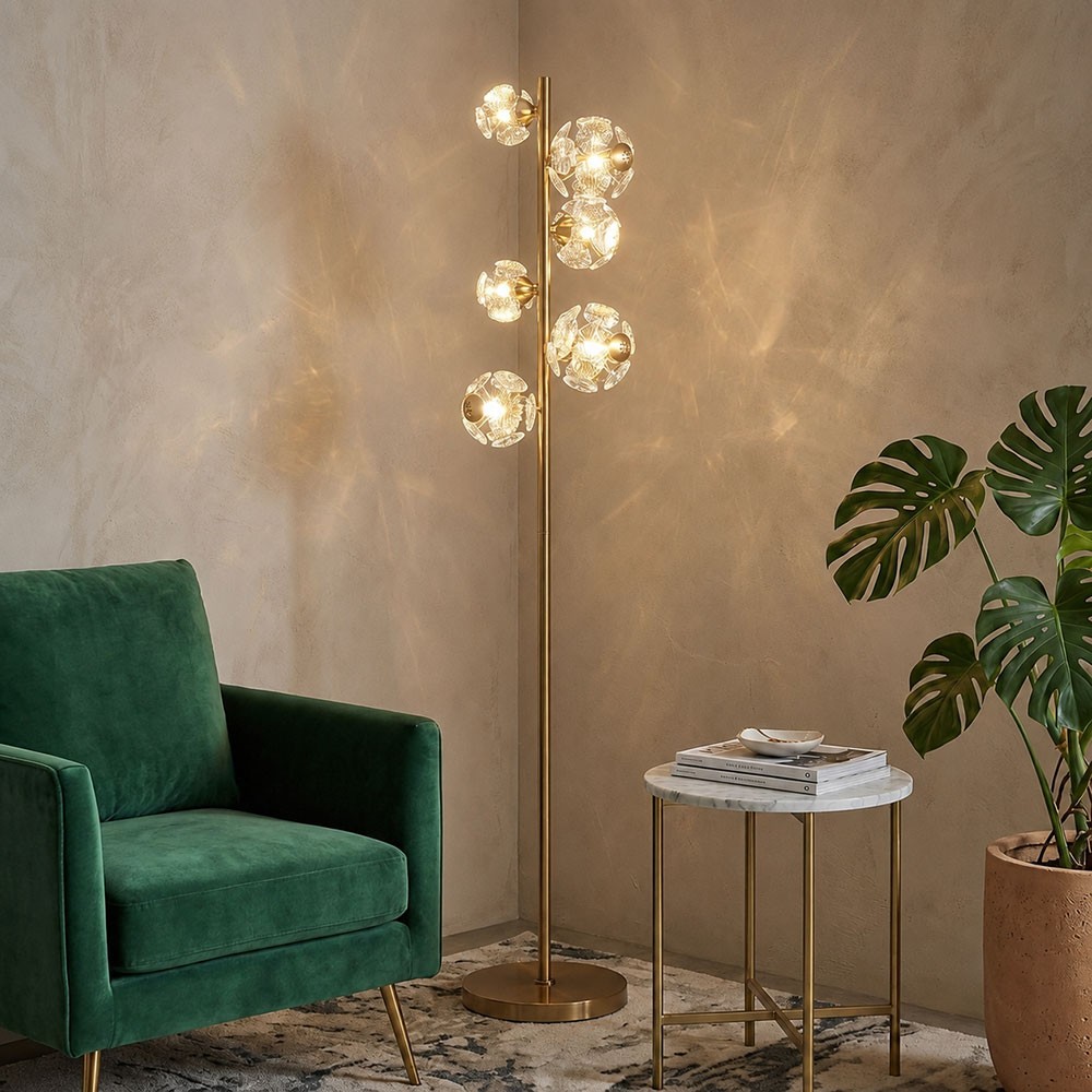 Lampada a piantana LED Globo Oro in Metallo foto 4