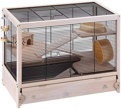 Hamsterville Hamster Cage | Natural Wood Hamster Cage Includes ALL Accessories |