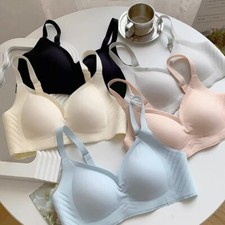 Women Full Cup Bra Non-Wired Underwear Push Up Brassiere Breathable Comfortable