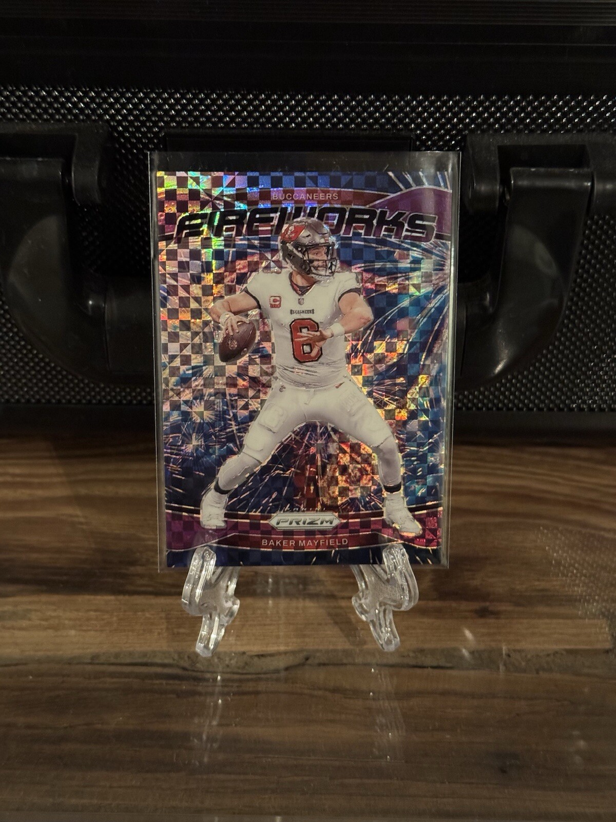 2024 Panini Prizm BAKER MAYFIELD Purple Power Fireworks /49 💎
