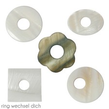 5x Wechselschmuck Scheiben aus Perlmutt als S...